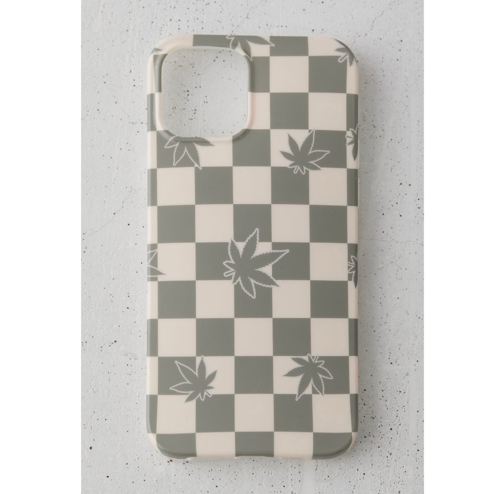 Leaf Check Print iPhone Case 12/12pro